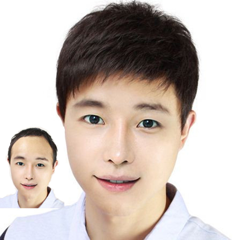 真发假发套男士寸头韩版帅气自然中老年人透气全头套式光头短发型