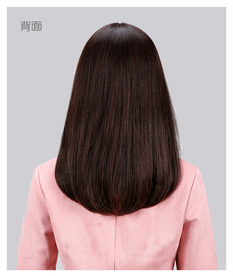 真发假发套女中长发直发中分自然韩全头套式真人发丝时尚中短发型