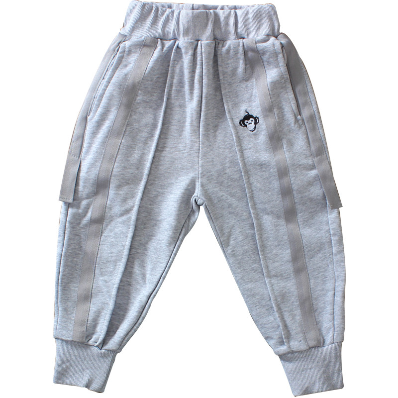 儿童裤子长裤男童运动春秋灰色小孩单裤宝宝裤子