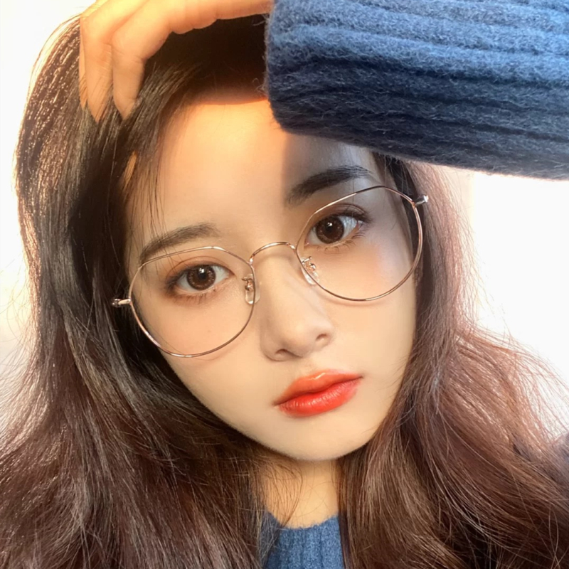 多边形大框圆脸素颜眼镜女近视有度数韩版潮ins风眼镜