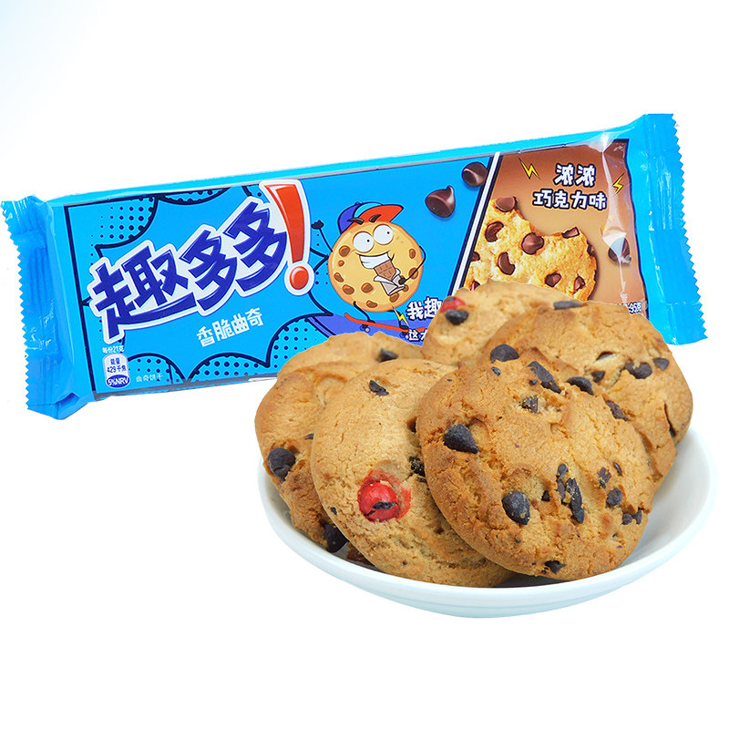 巧克力曲奇饼干趣多多大块香脆酥性小吃休闲零食酥性饼干