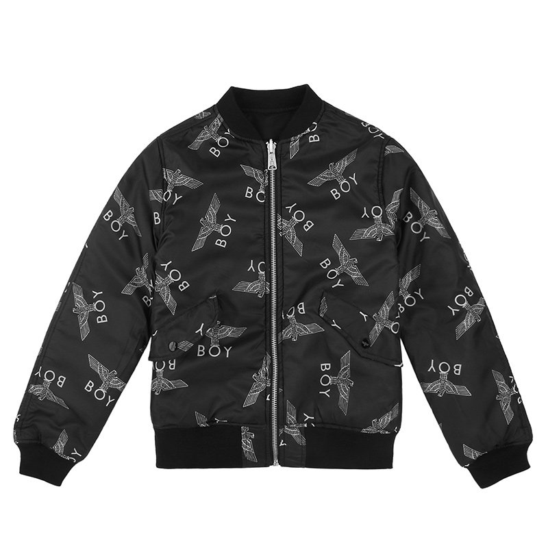 boylondon潮牌时尚双面可穿中性印花徽章夹克夹克