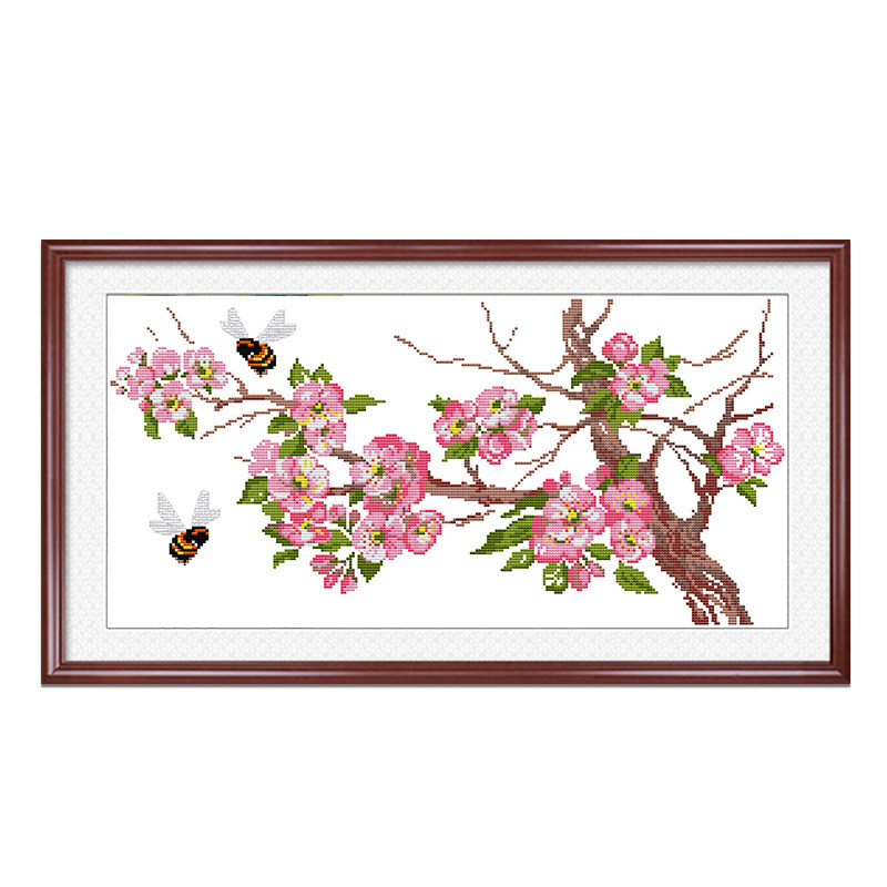 十字绣2021新款桃花三生三世十里桃花树客厅风景绣浪漫卧室温馨