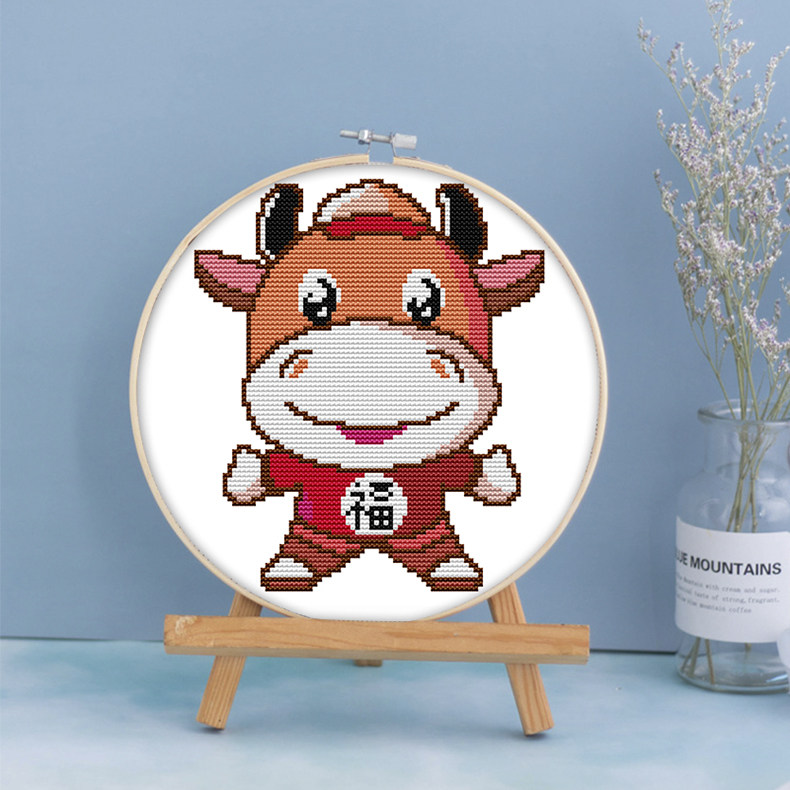 十字绣2021新款宝宝生肖属相牛气冲天可爱小幅十字绣套件