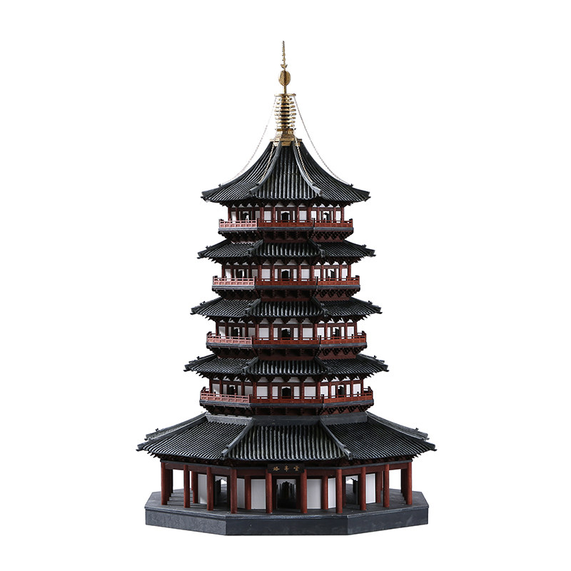 中国国风杭州西湖雷峰塔建筑模型手工艺品博物馆景区新居礼品木雕