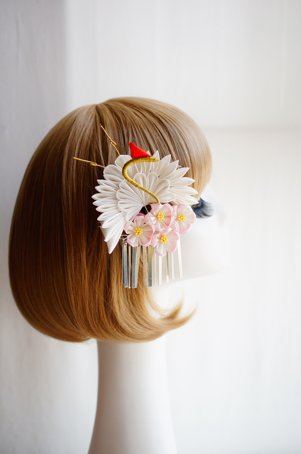 花嫁手工花簪细工汉服中华风和风物语日式鹤舞发饰