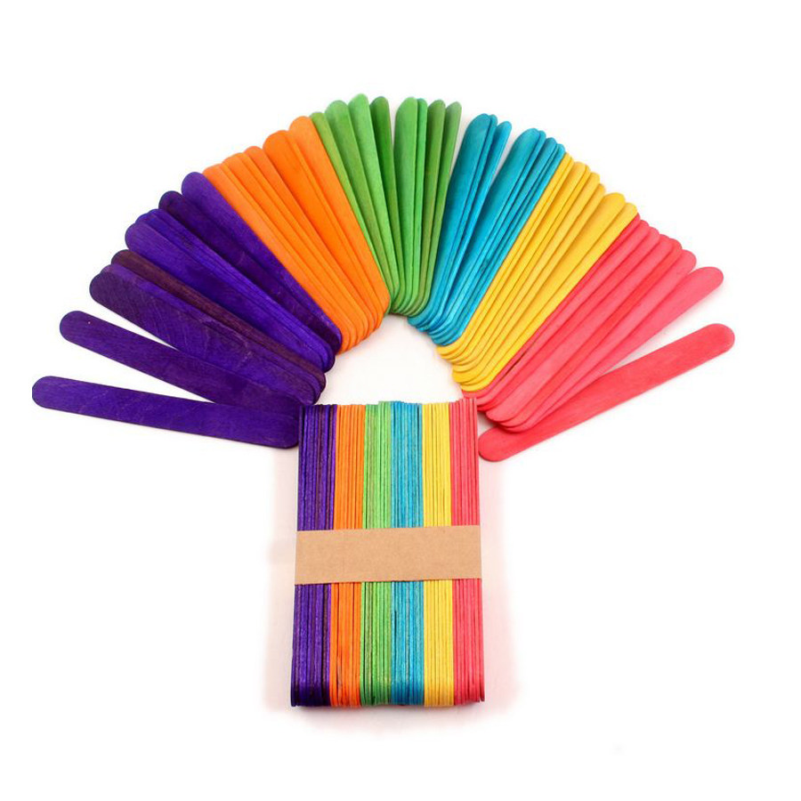 艺趣幼教用品 彩色雪糕棒冰棒棍 手工diy材料木棍木条制作材料包