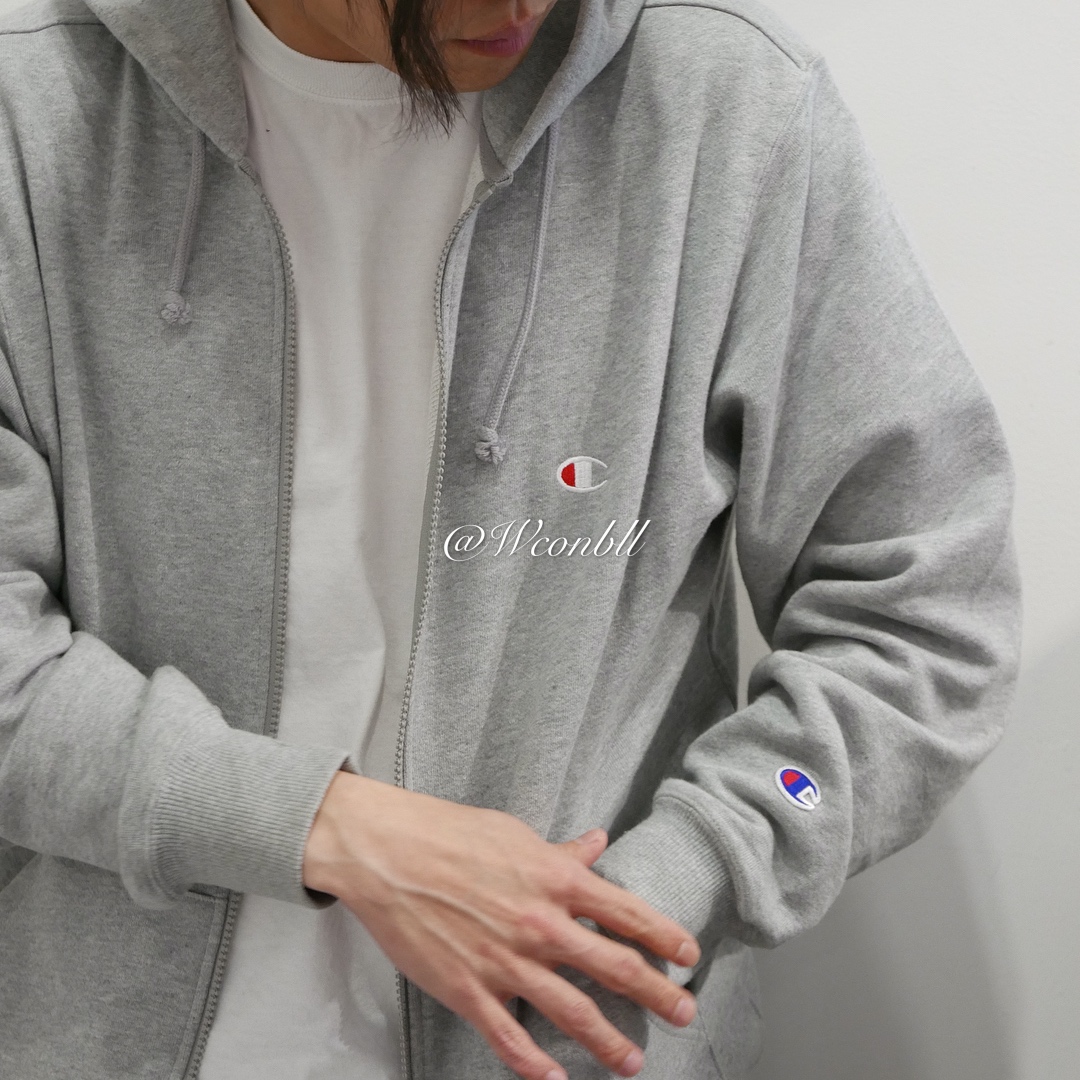 现货Champion Basic 日版 小Logo 刺绣 拉链 纯色 简约 连帽卫衣
