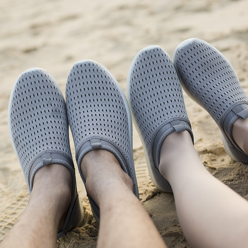 回力秋季男透气运动一脚蹬网面鞋