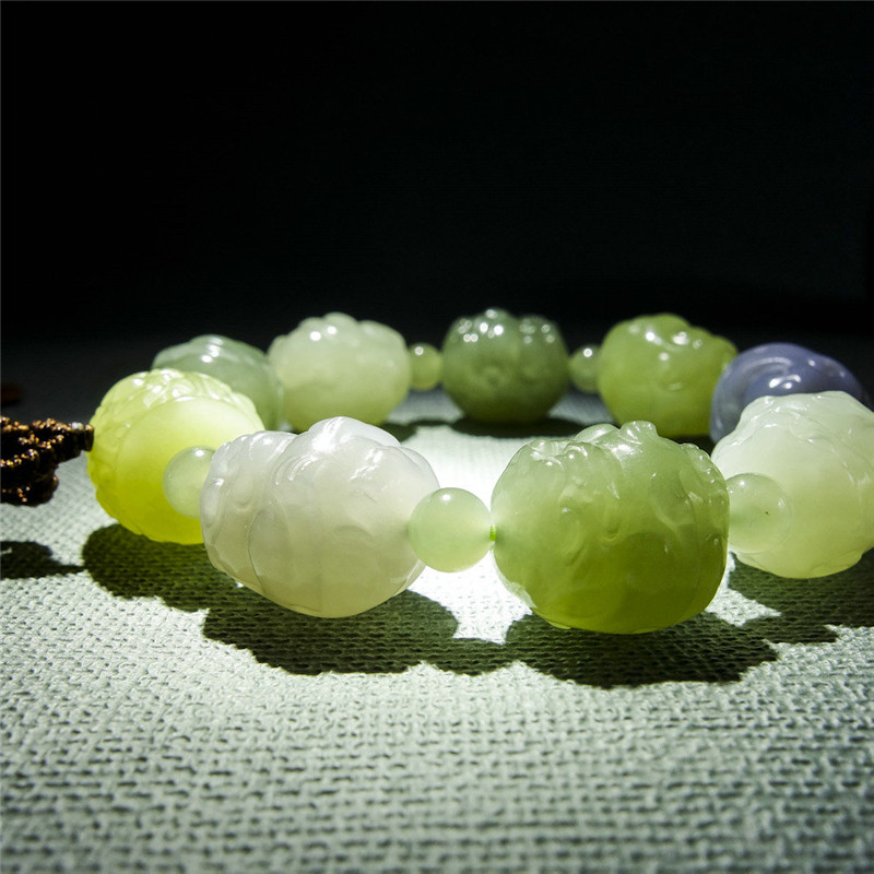 天然和田多宝神兽貔貅手串老坑细料玉串手链手饰