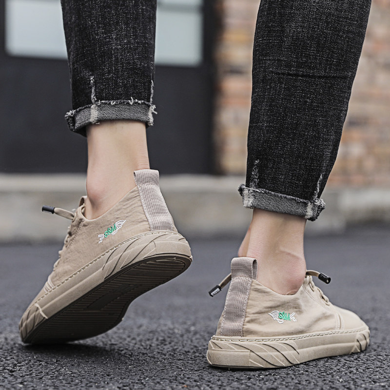 夏季冰丝男士雨伞布鞋透气速干潮鞋休闲百搭板鞋老北京懒人帆布鞋