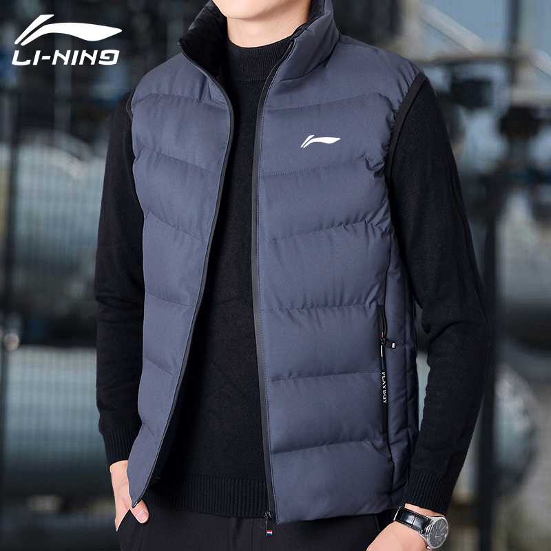 新款羽绒棉马甲男冬季中年时尚休闲宽松大码坎肩立领外套加厚保暖