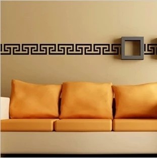 腰线中式中国国风顶角镜面贴纸客厅浴室办公室墙贴