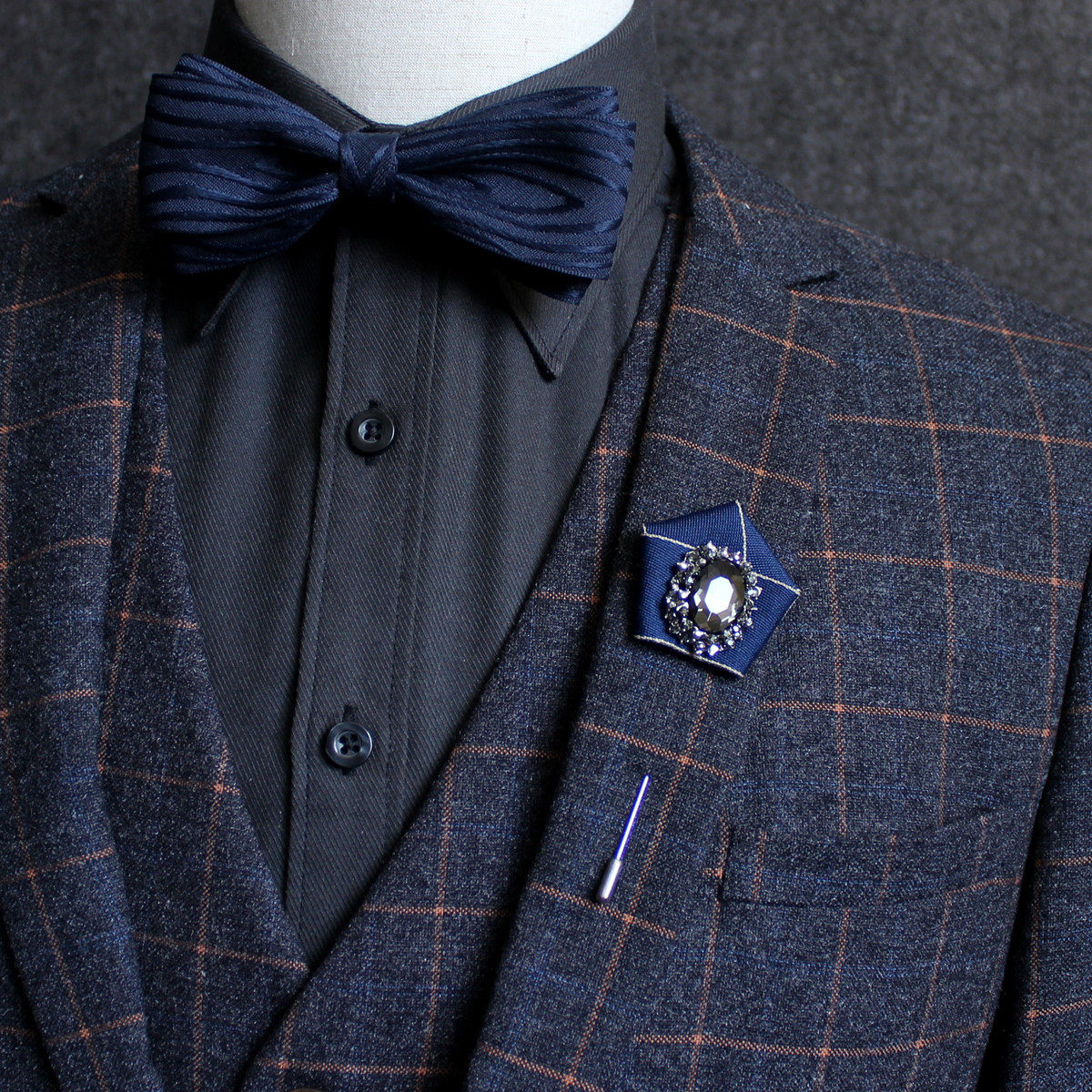 包邮水钻胸针韩版男女钻石胸花男士西装口袋胸针