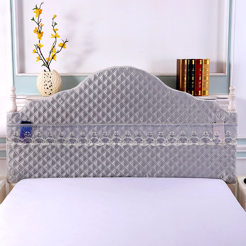 定做床头头罩欧式不规则老式夹棉布艺半圆弧度床头套