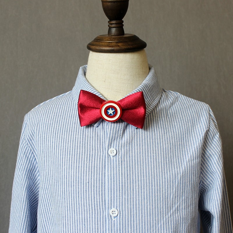 儿童领结超人蜘蛛侠钢铁侠周岁亲子领花男宝宝休闲领结