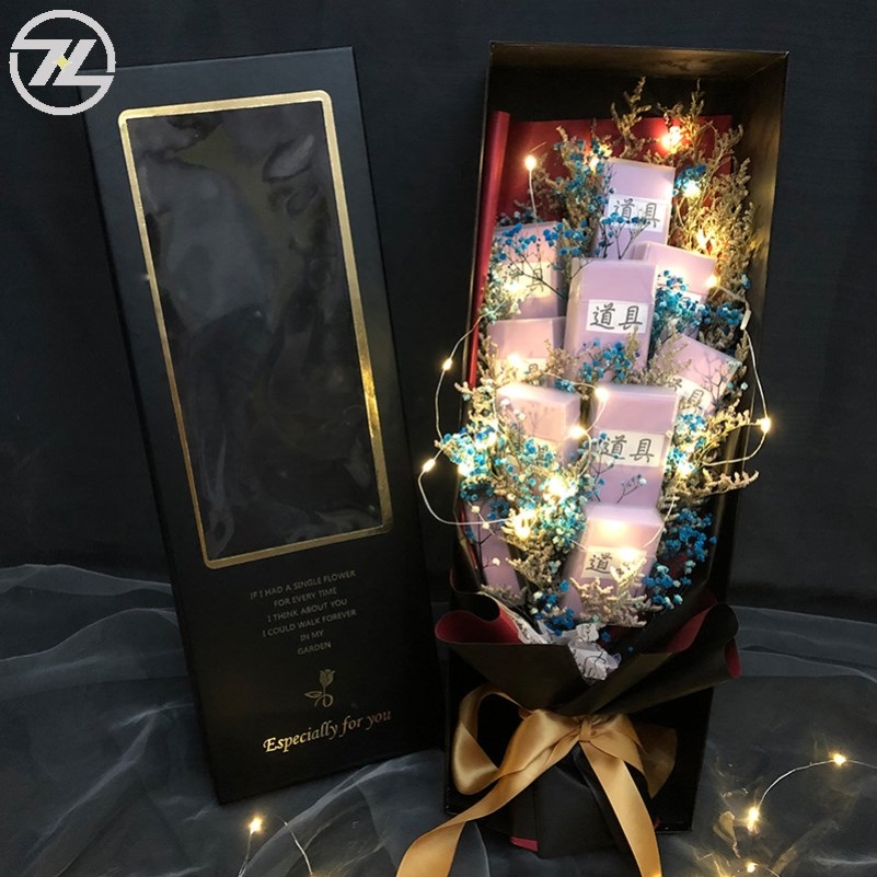 生日情人节礼物男士花束创意男友礼盒放烟包装盒创意礼盒