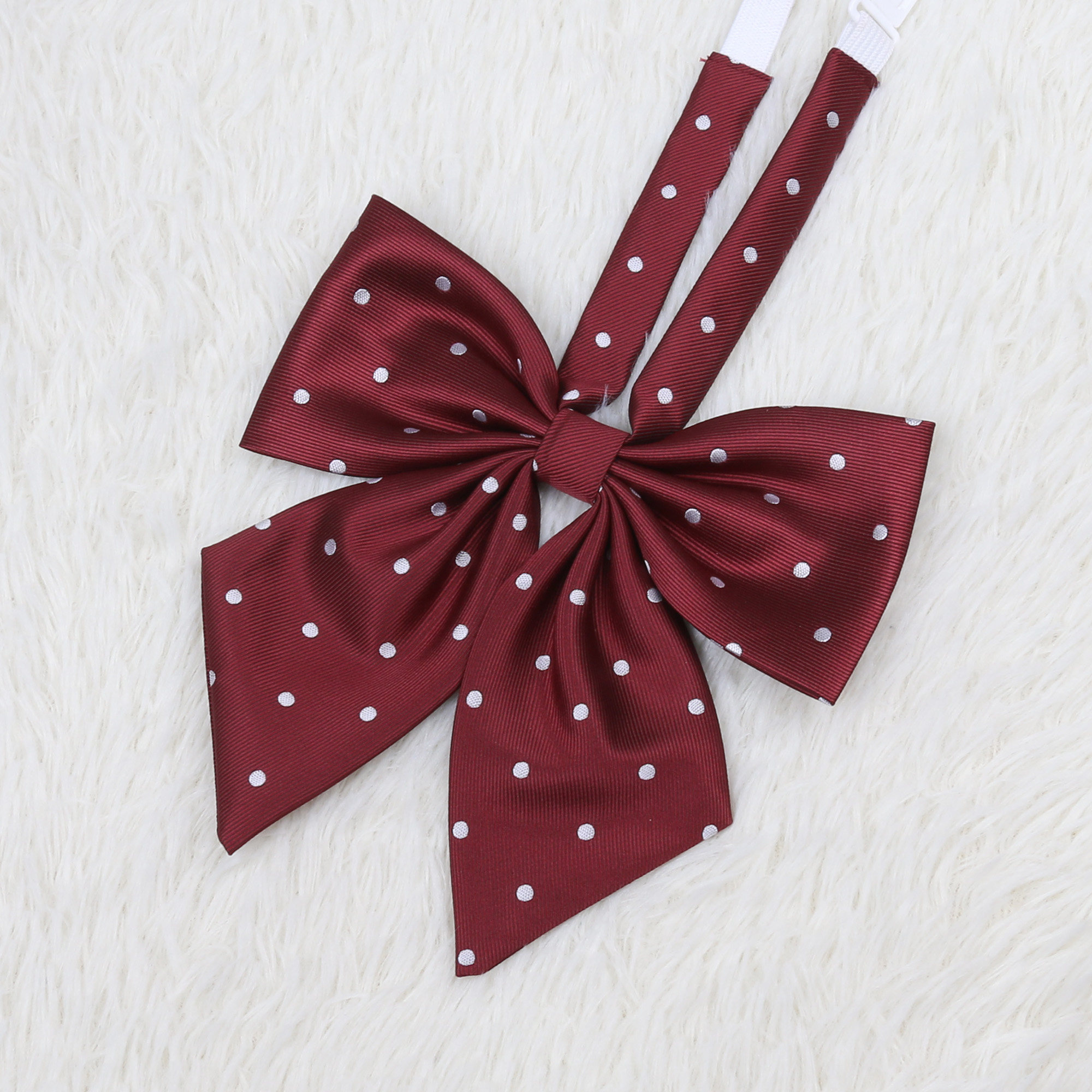 梦见电子红白波点领结大羽羽根可爱少女女领领结