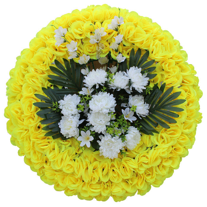 花圈新款仿真厘米绢花拱形殡馆专用展厅摆放追悼