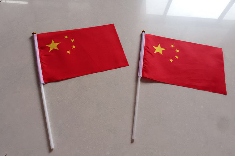 50面装8号中国小国旗 装饰五星小红旗 手摇彩旗手拿旗子旗杆批发