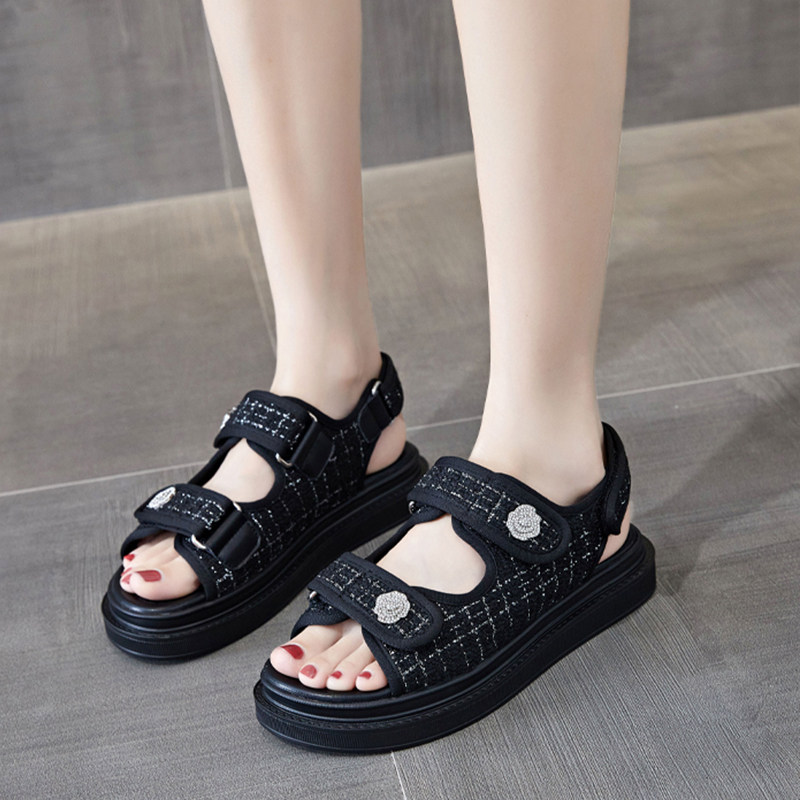 回力凉鞋女款2022年新款夏季小香风平底拖鞋运动时装凉鞋