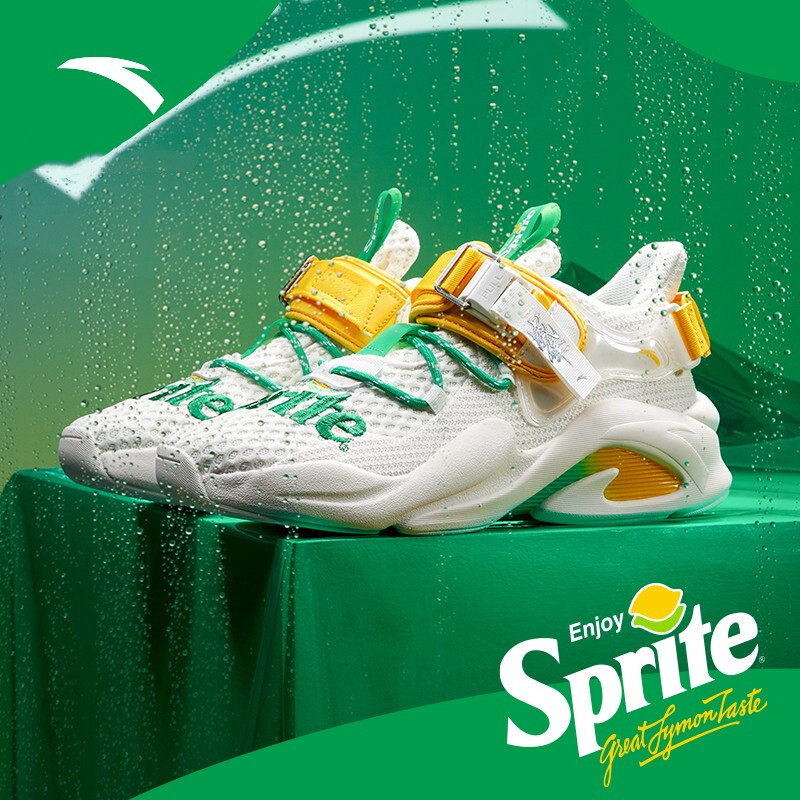 安踏雪碧联名款限量版霸道休闲鞋男鞋女鞋夏季透气氢跑鞋分裂潮鞋