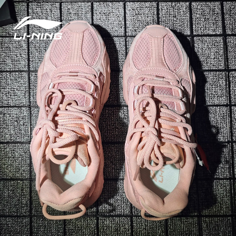 李宁猫爪休闲鞋老爹复古2021新款减震运动鞋aglq107运动休闲鞋