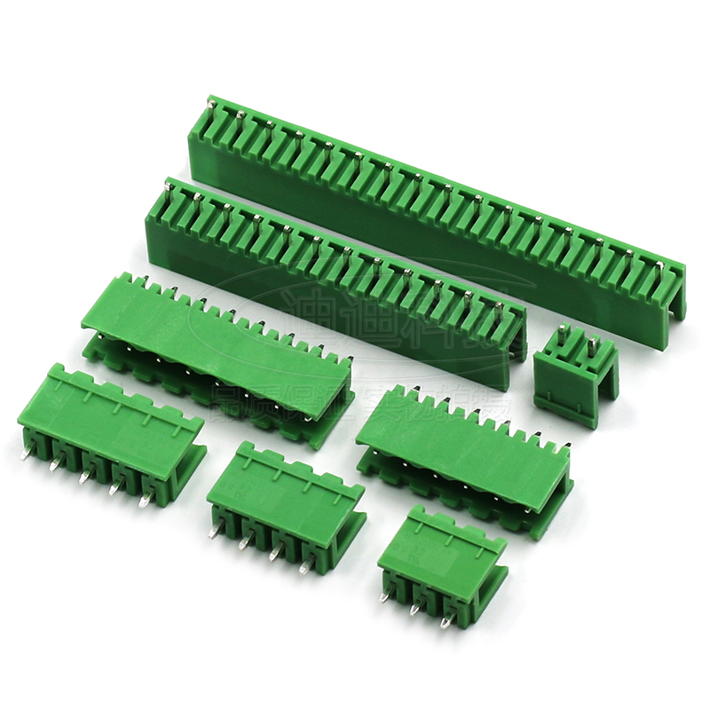 接线端子2edg插拔pcb凤凰端子50mm弯直针电路板插头连接器