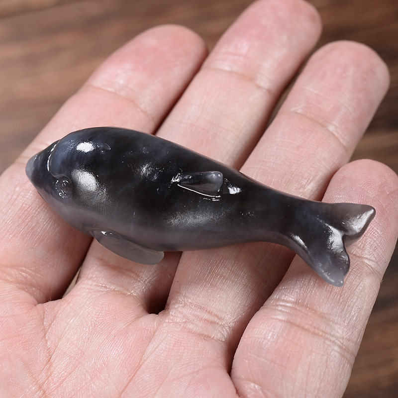 疆山新疆玉雕大师学甲特色和田守护神海豚挂件颈饰