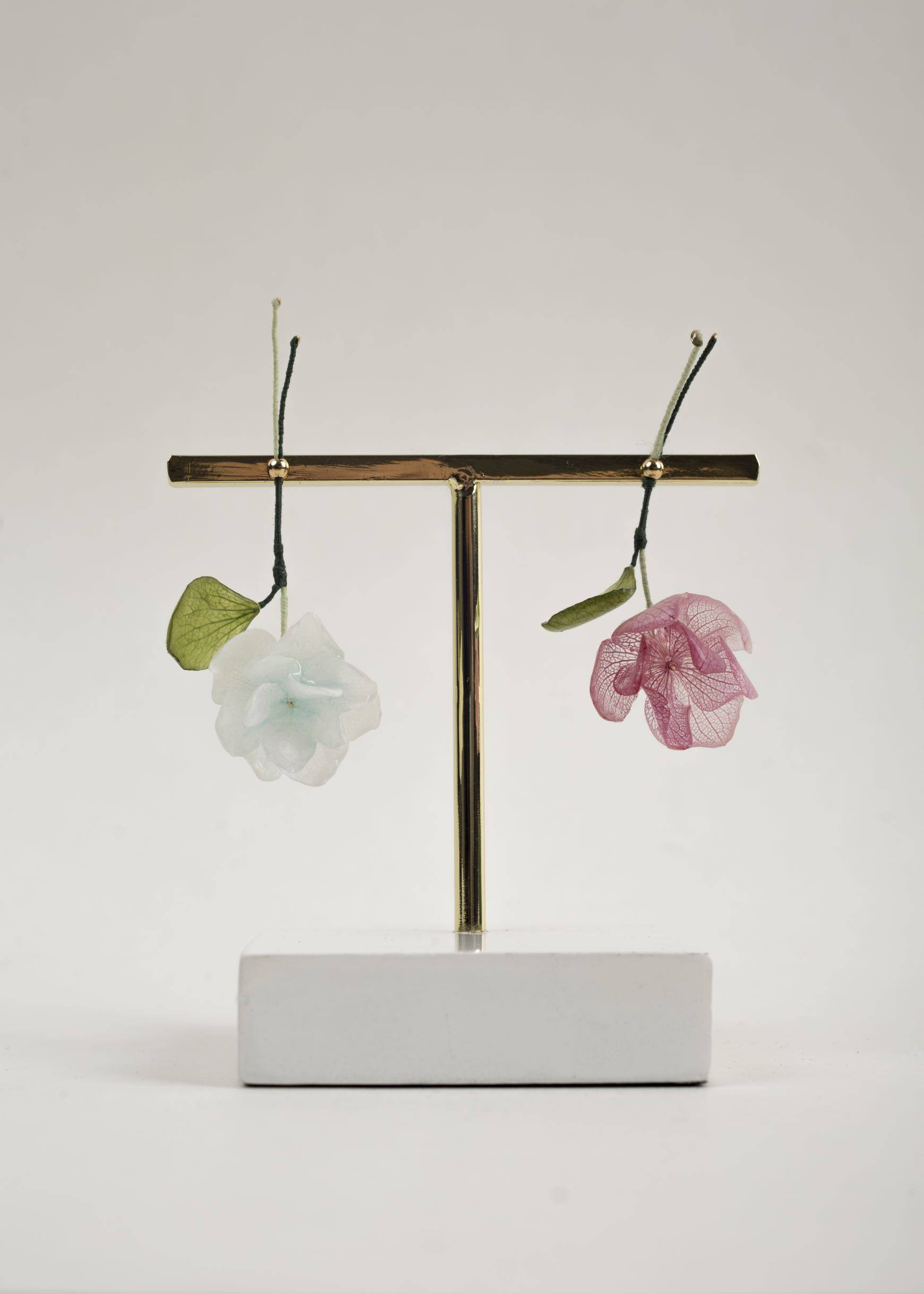 耳畔芬芳温故故知原创手作日本永生花真花真丝耳环