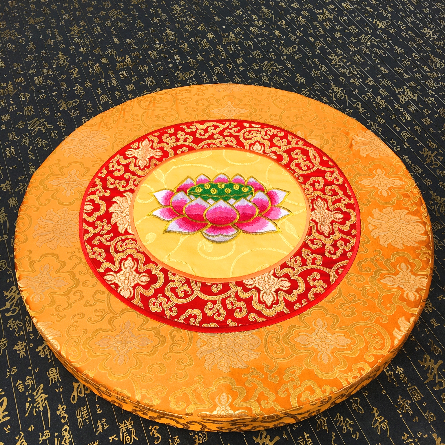 佛教包邮拜佛垫拜蒲团现代中式椰丝绣花圆形蒲团