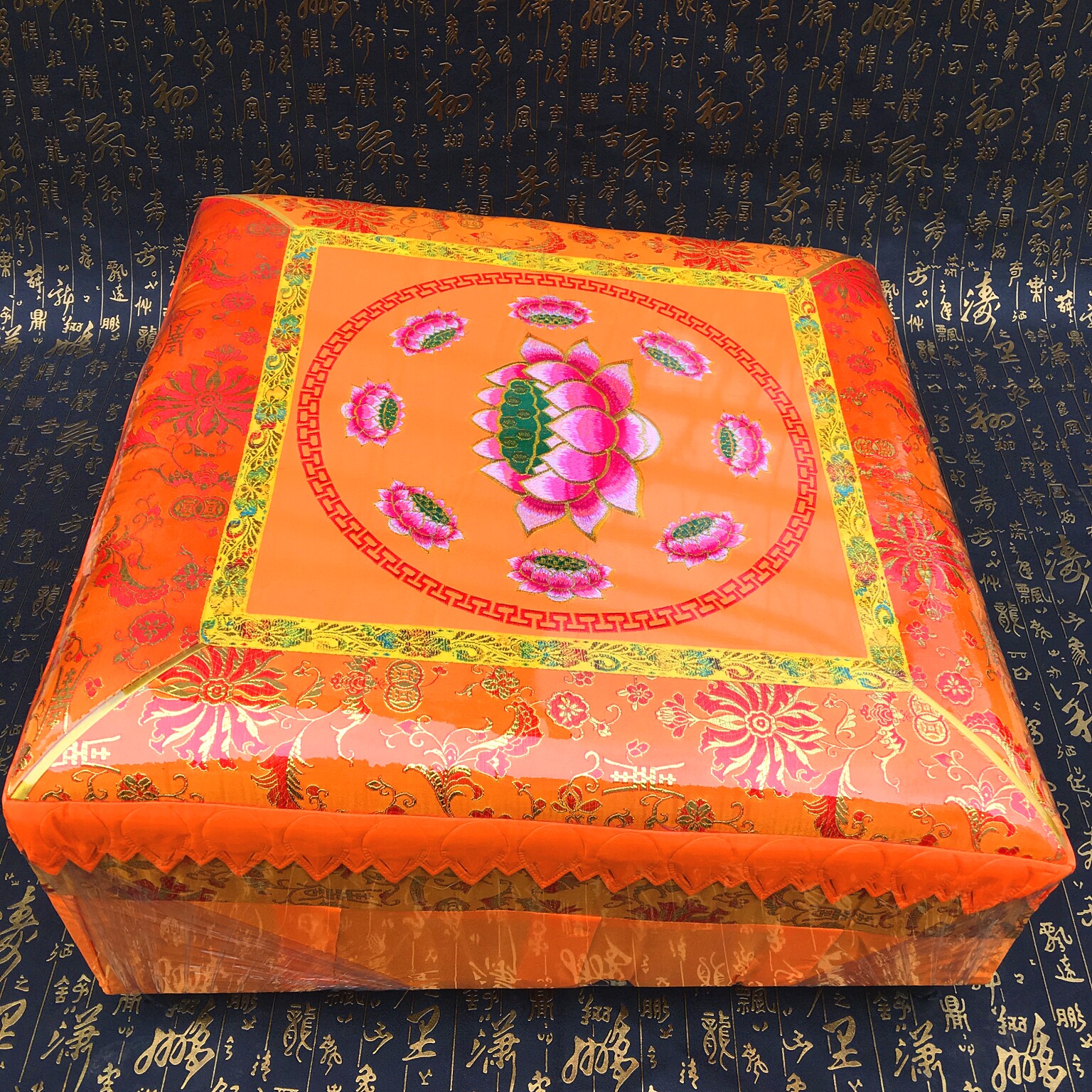 莲花拜垫拜佛跪垫蒲团打坐坐垫佛堂寺院实木蒲团