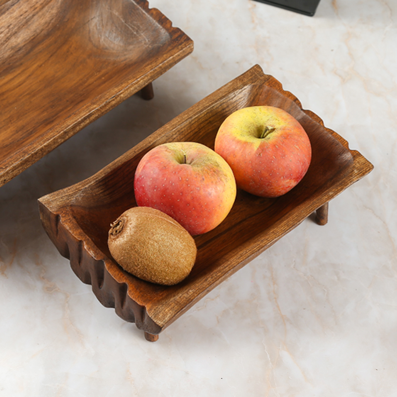 果盘泰国实木木雕糖果瓜子干果客厅创意复古果盘