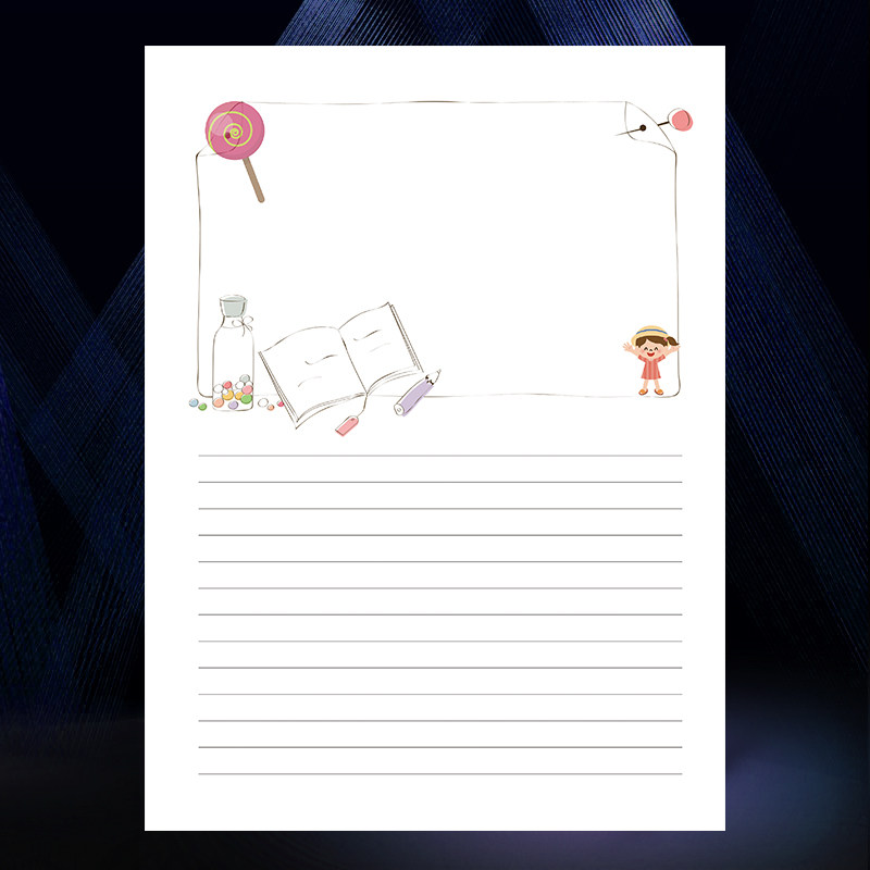 信纸漂亮亮的a4印花打印文艺空白小学生日记信纸
