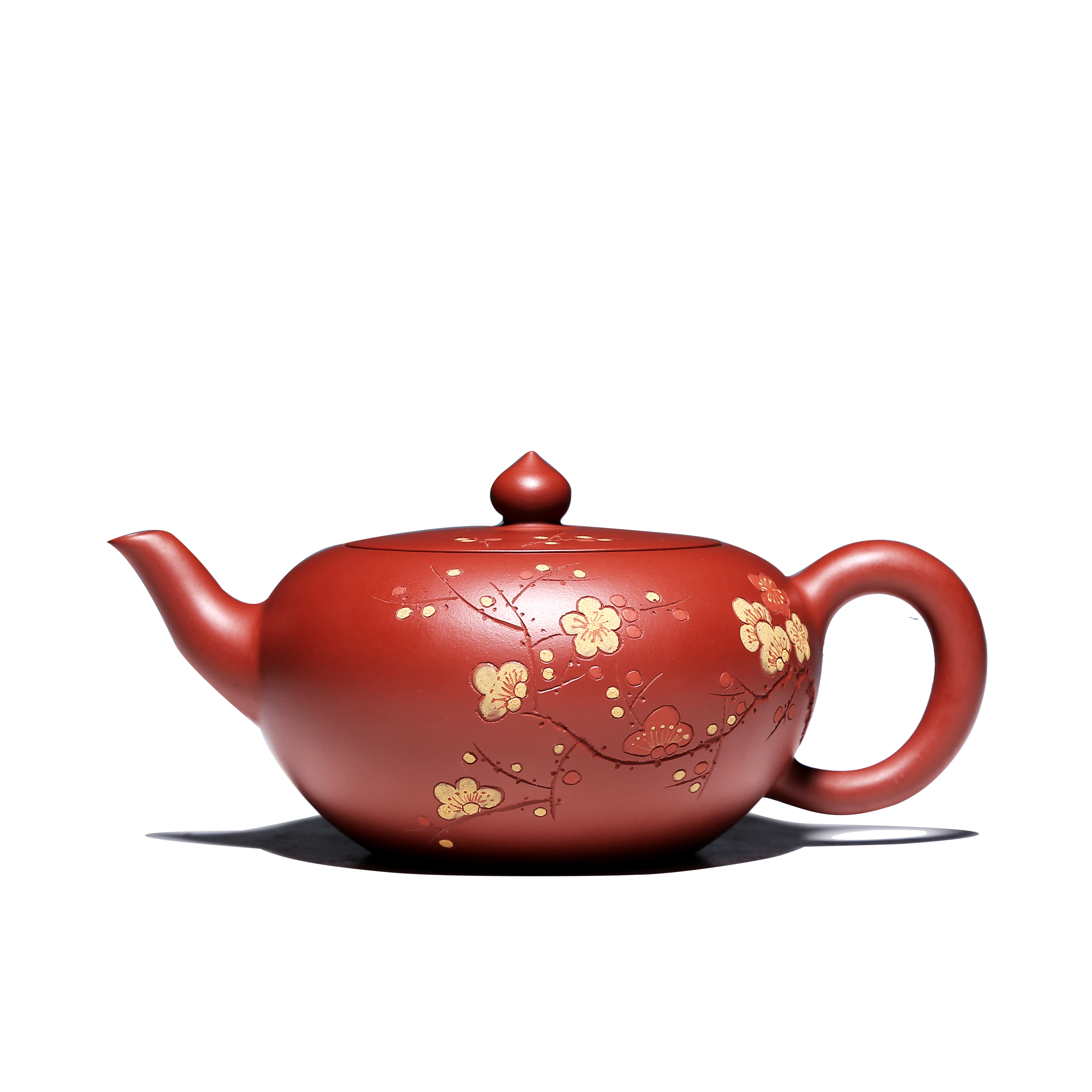 宜兴紫砂茶壶泥绘纯全手工一粒珠胡艳霞原矿朱泥茶壶