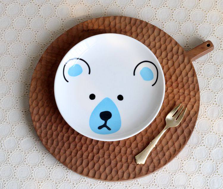 日本casa小熊盘陶瓷盘熊猫盘釉下彩早餐盘洗碗盘