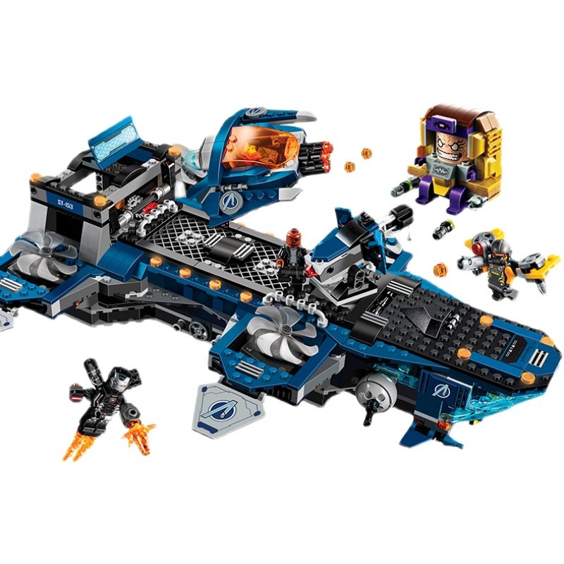 兼容乐高76153复仇者联盟神盾局航母飞船钢铁侠基地人仔塑料积木