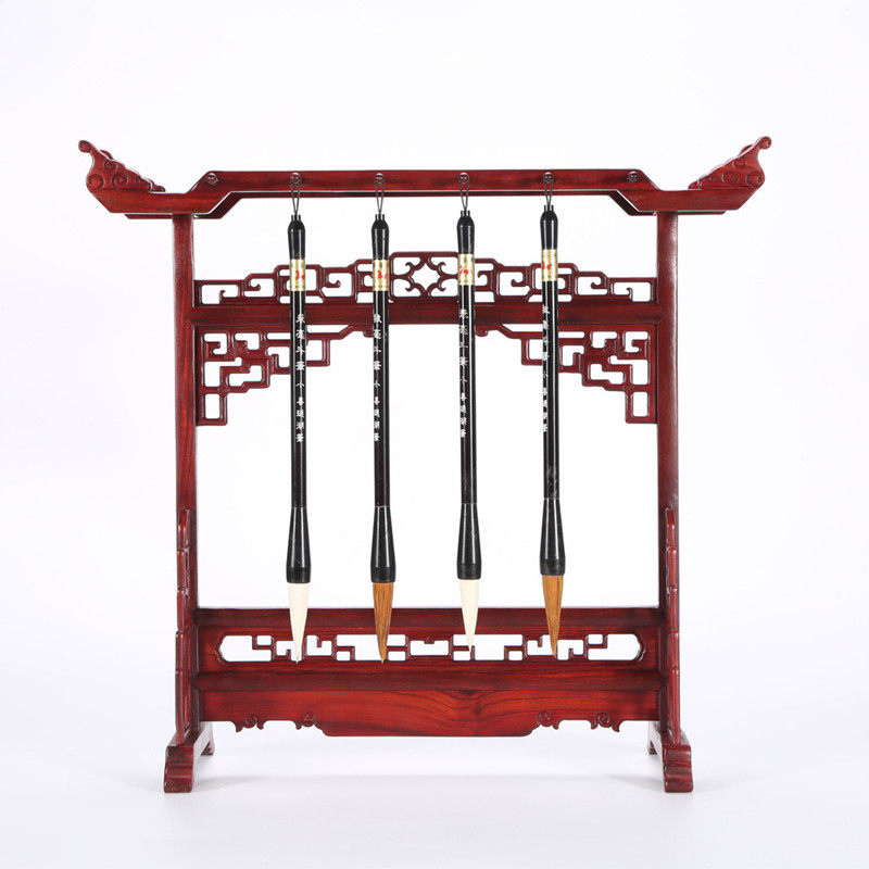毛笔架笔架笔挂红木大号复古展示架书法用品实木笔架