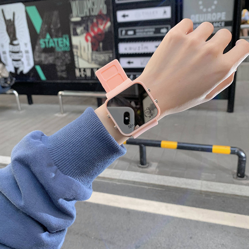 肖战王一博同款镜子手表ins可爱网红少女心初国产腕表