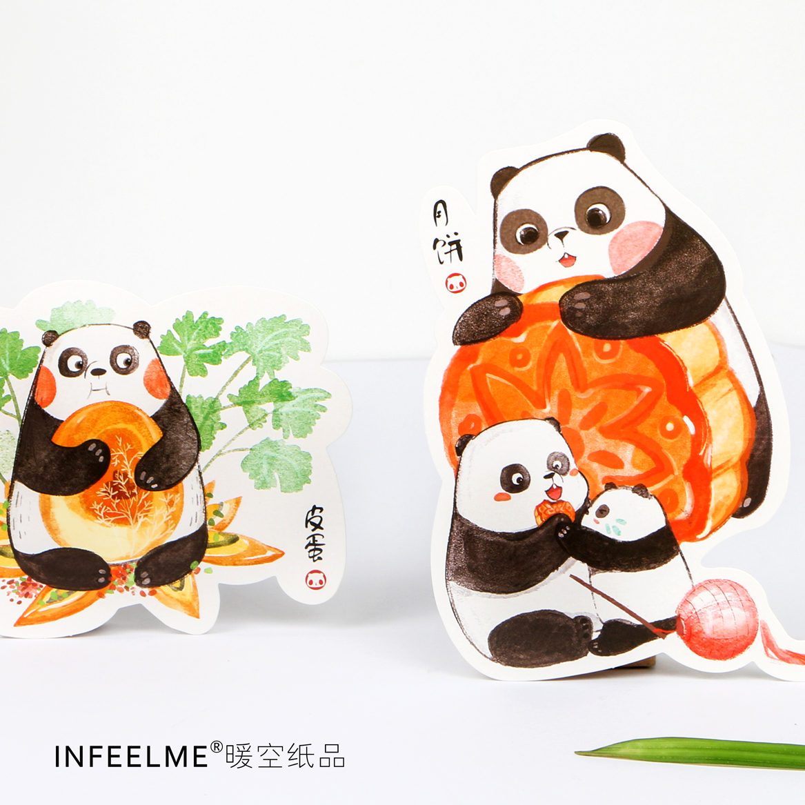 异形明信片包邮你看起来很好吃infeel手绘动物可爱熊猫盒装明信片