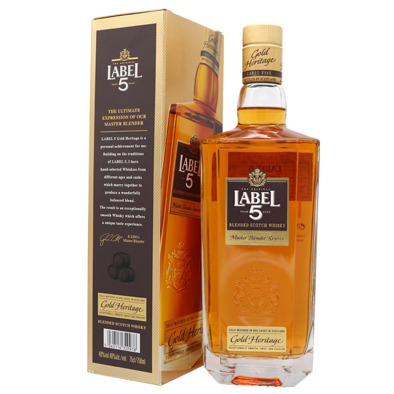 苏格兰原装五世金标威士忌英国whisky进口蒸馏烧酒威士忌
