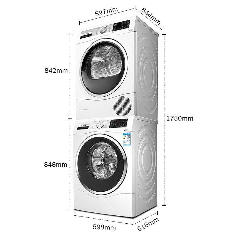 bosch/博世 10 9kg智能洗烘洗衣机热泵烘干机洗烘套装28560h 9h00