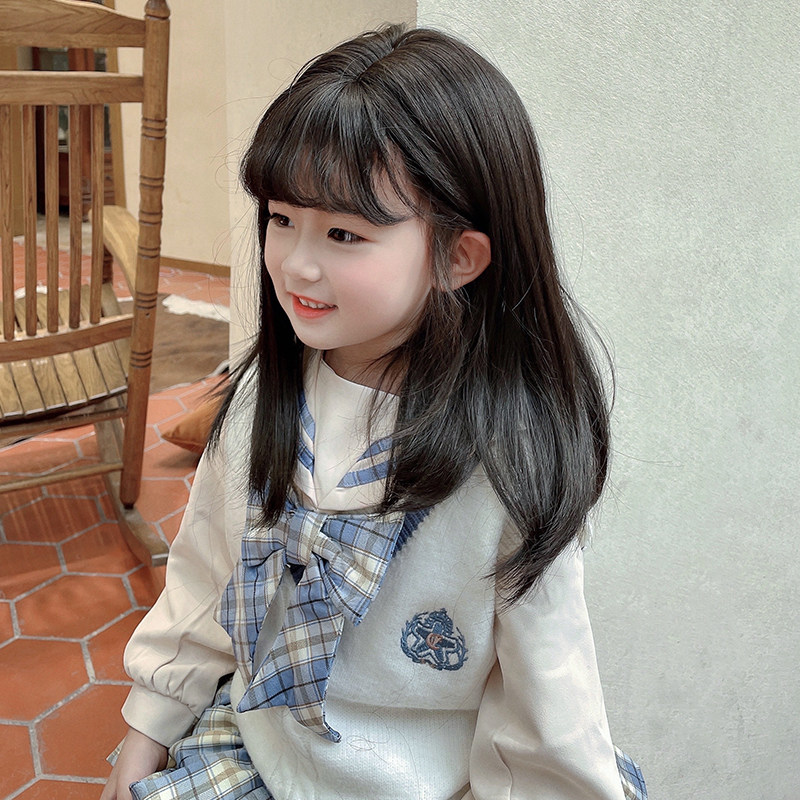 刘海内仿真短发海内全头公主发套女童bobo宝宝假发