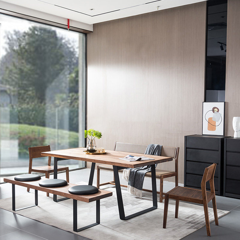 餐桌北欧锐驰挪亚家具胡桃木实木家用小户户型实木餐桌