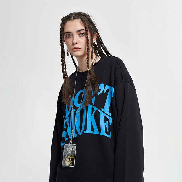 DONSMOKE(DSM) Non-smoking loose long-sleeved apricot terry national tide brand couples original sweater men and women DONSMOKE(DSM) Non-smoking loose long-sleeved apricot terry national tide brand couples original sweater men and women