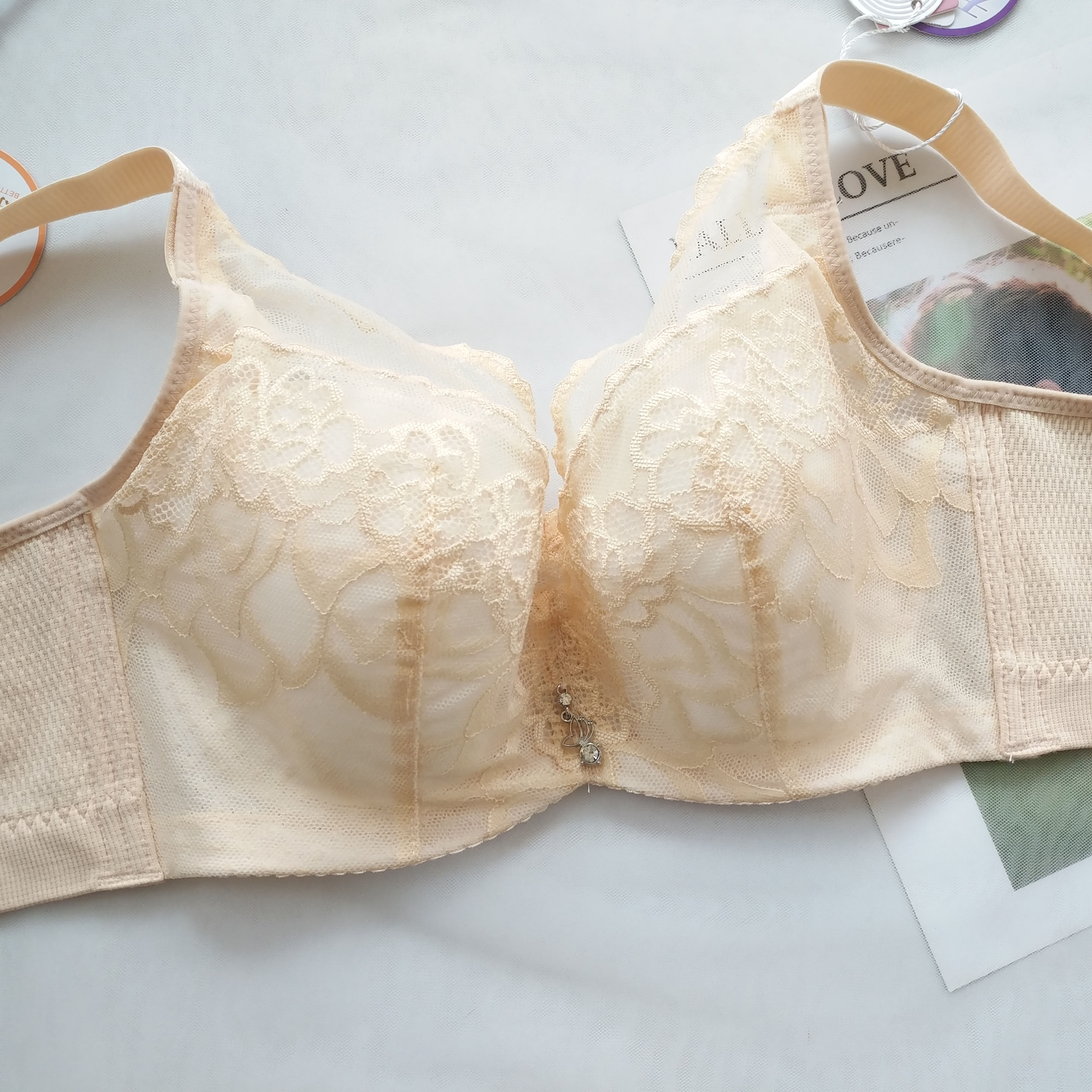 随意钢圈收副聚拢大码罩杯小软文胸胸显杯大文胸