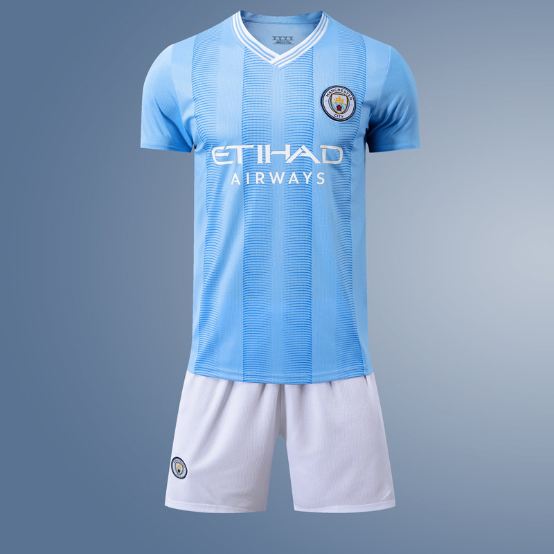 2324曼城客场德布劳内哈兰德足球服定制套装男训练服队服印号球衣