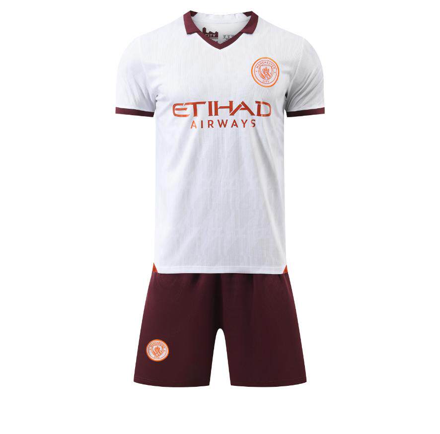 2324曼城客场德布劳内哈兰德足球服定制套装男训练服队服印号球衣