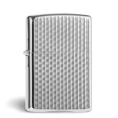 正品zippo打火机 美国芝宝24k士豪金双面编织波浪纹网格绅士魅影