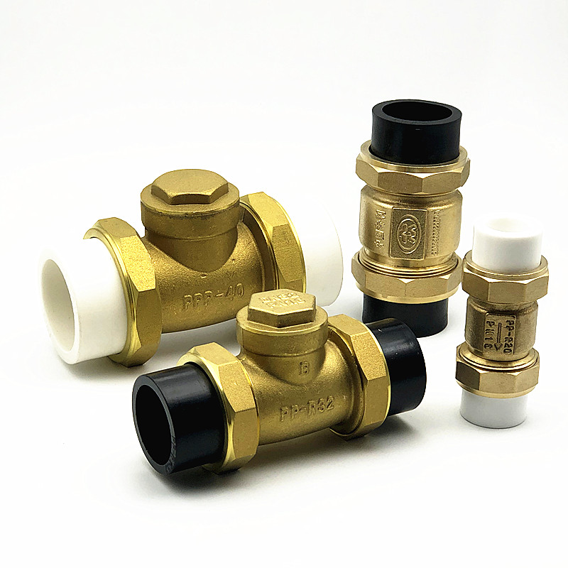 pe单向阀管道丝水内外逆止卧式1寸6分4分pe管